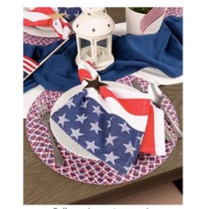 Set of 6 Woven Americana Round Placemats Chargers